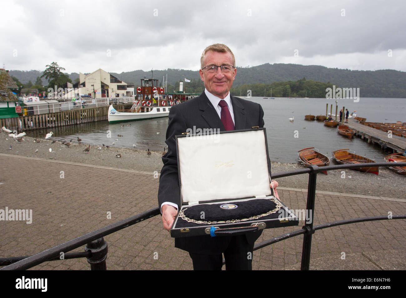 Der Bürgermeister von Windermere & seine Kette Stockfoto