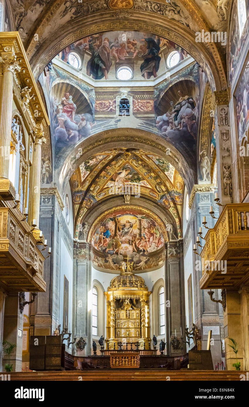 Fresken über dem Altar in der Duomo, Parma, Emilia Romagna, Italien Stockfoto