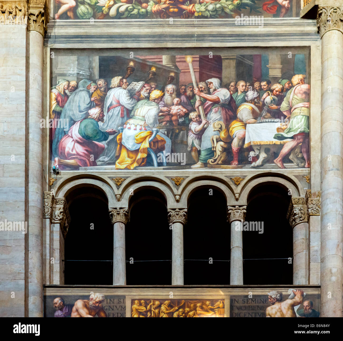 Gemälde im Kirchenschiff der Duomo, Parma, Emilia Romagna, Italien Stockfoto