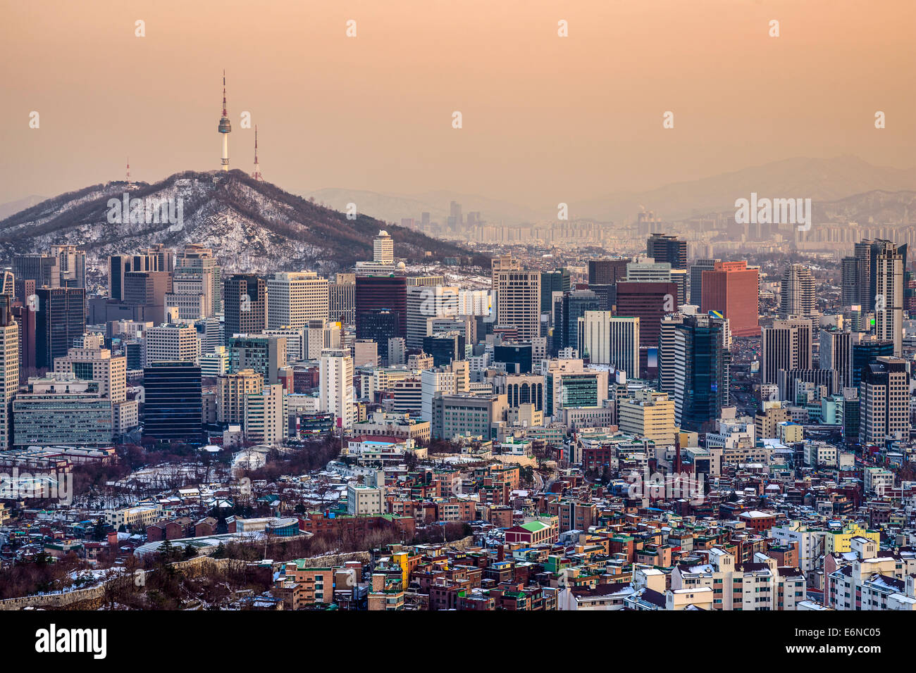 Skyline der Stadt Seoul, Südkorea. Stockfoto