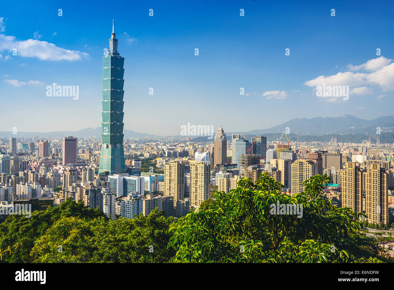 Taipei, Taiwan Skyline Innenstadt an der Xinyi Financial District. Stockfoto