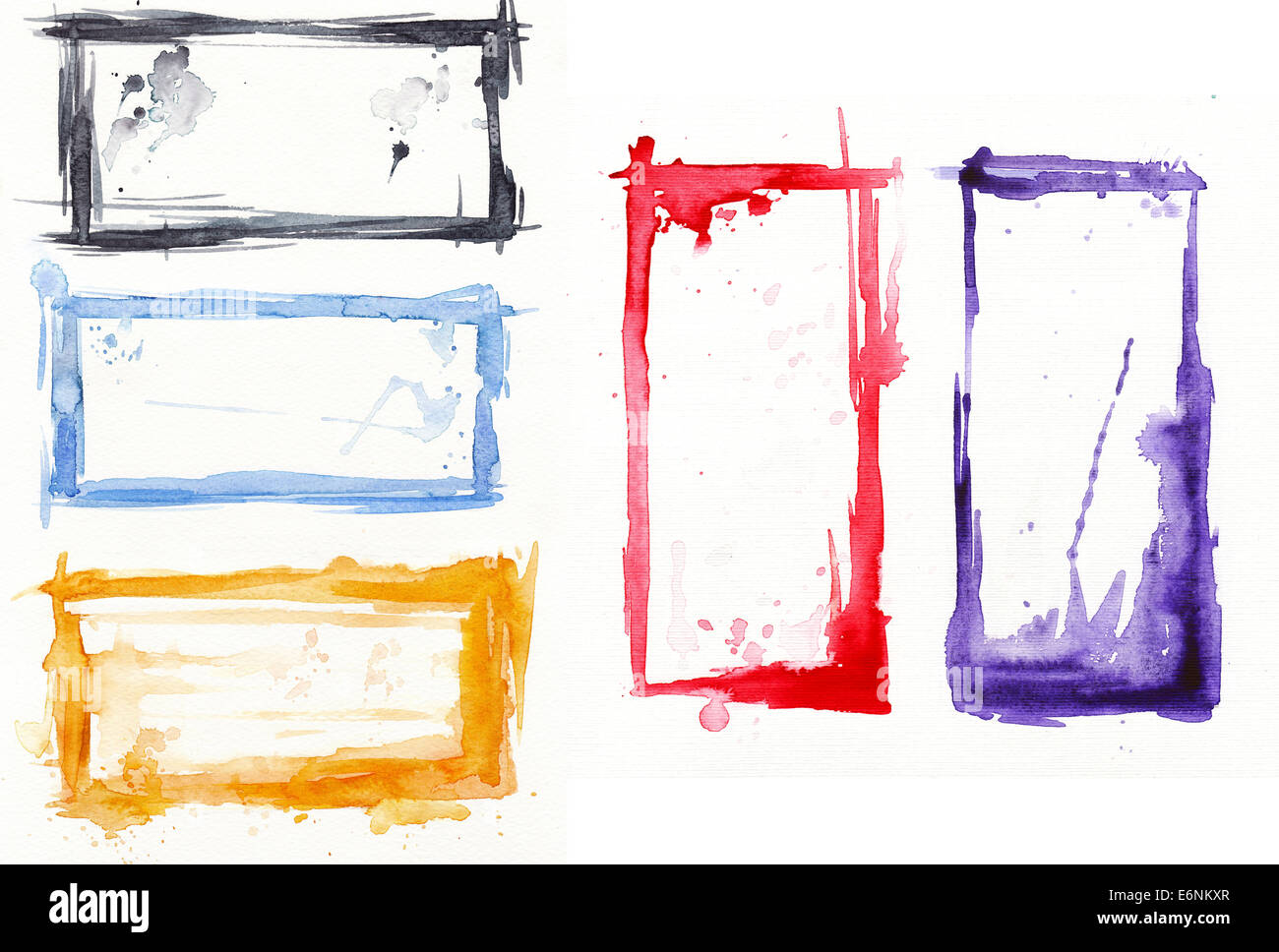 Satz von Aquarell frame Stockfoto