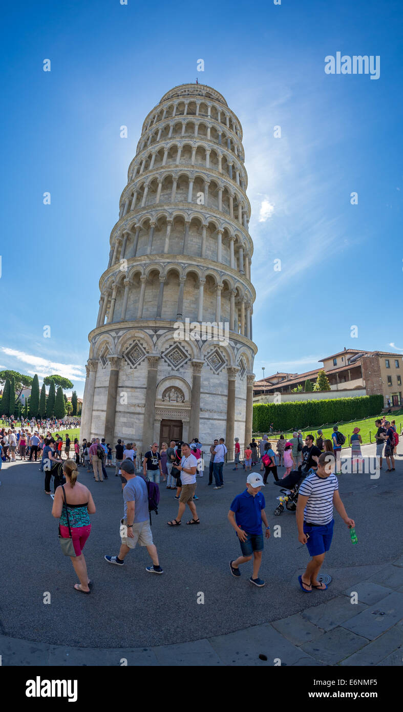 Der schiefe Turm von Pisa. Stockfoto