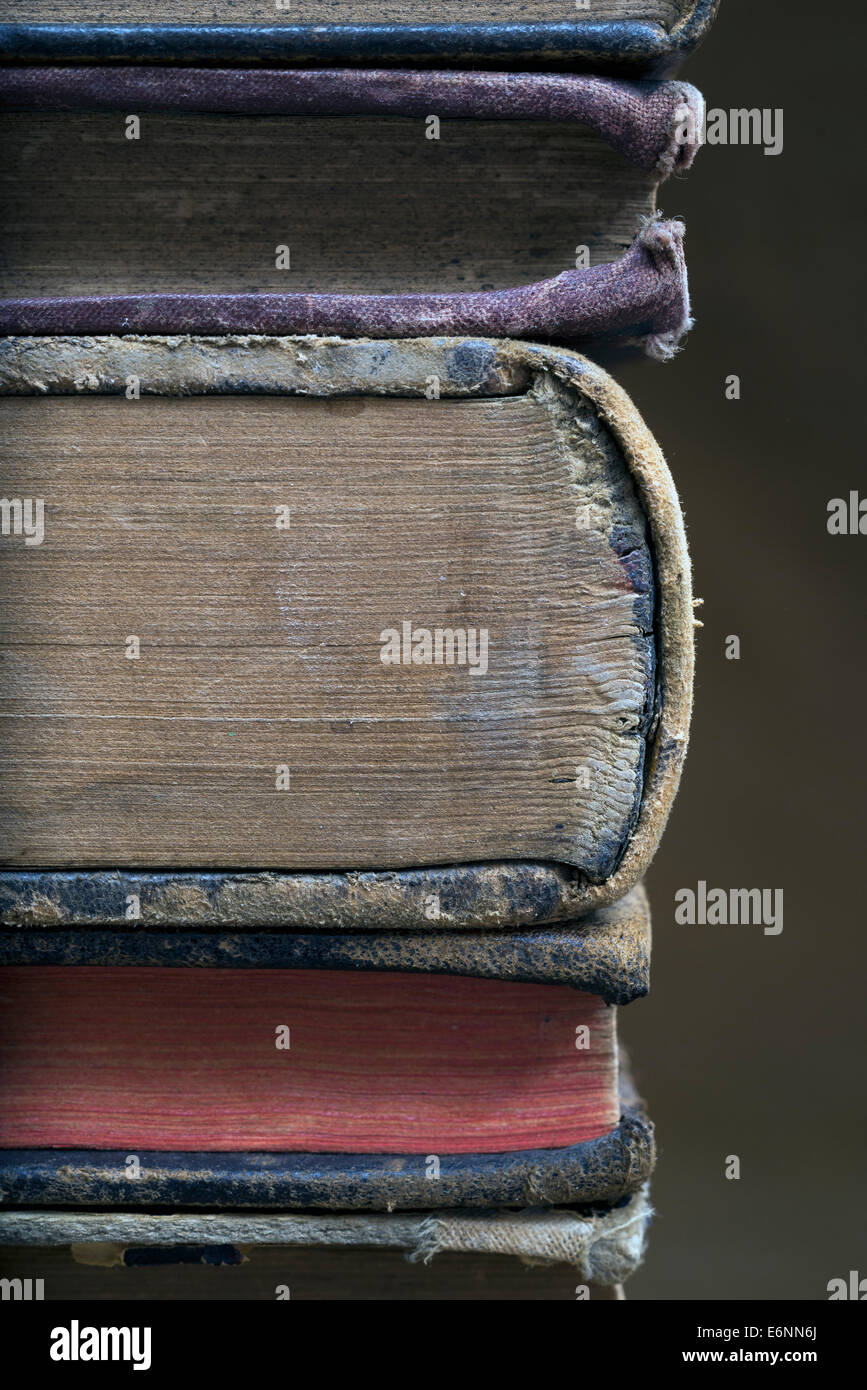 Nahaufnahme von einigen alten Büchern Stockfoto