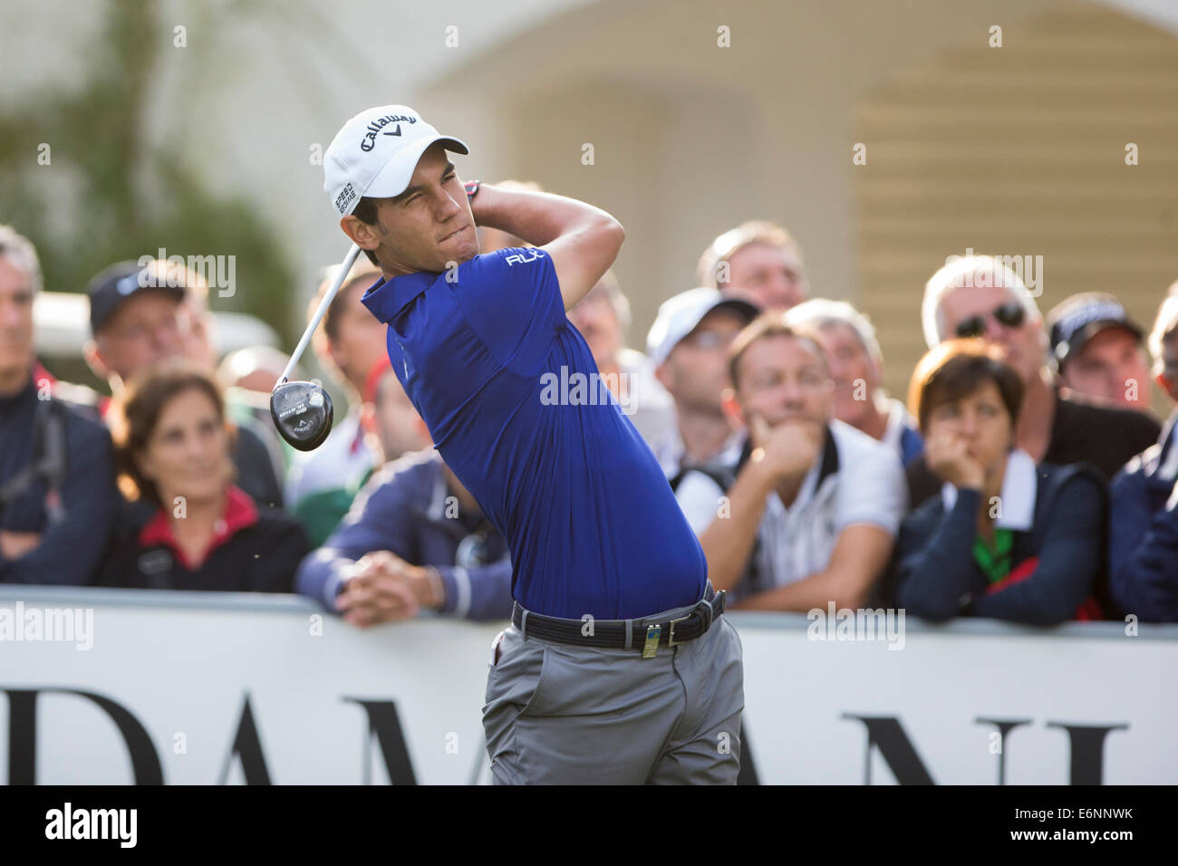 Der Italiener Matteo Manassero in Aktion während der ersten Runde der 71. Italian Open statt im Circolo Golf Torino Stockfoto