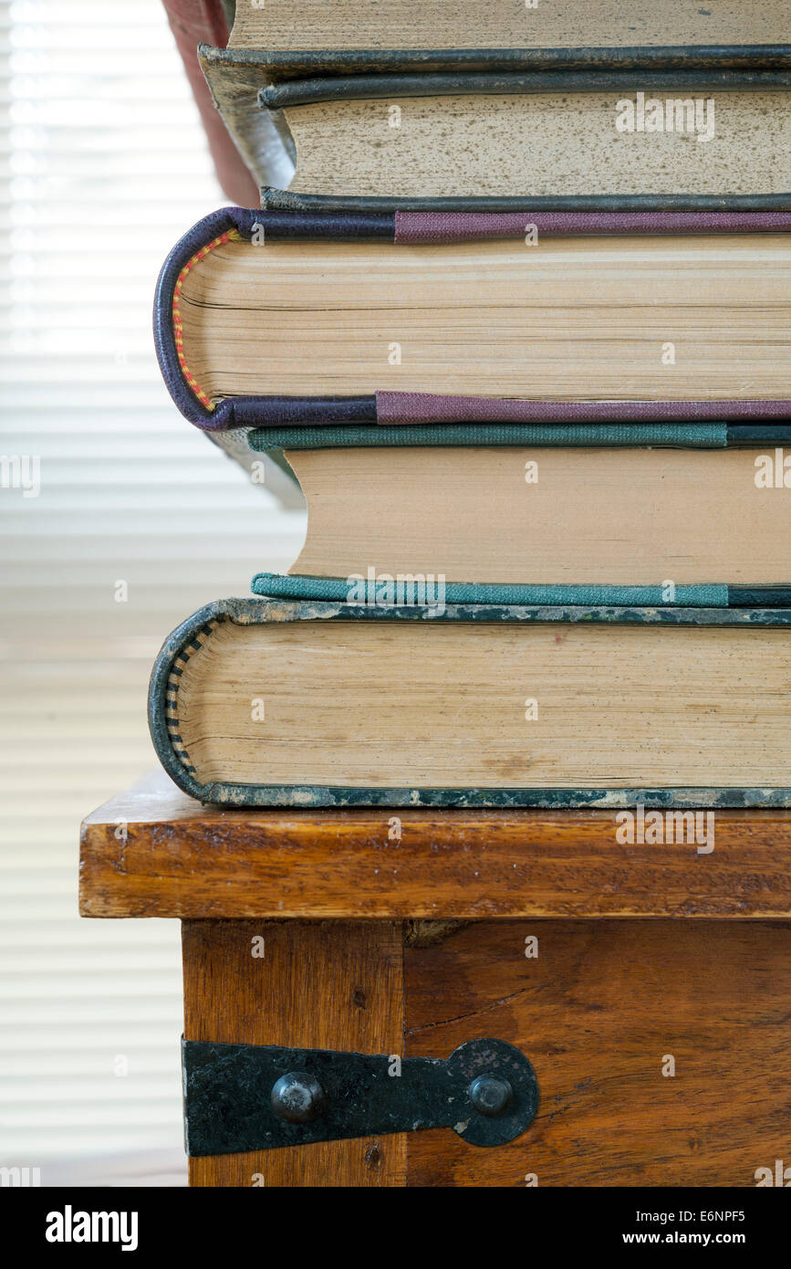 Nahaufnahme von einigen alten Büchern Stockfoto
