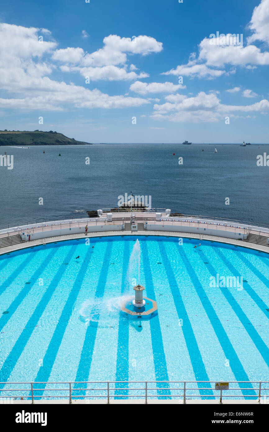 Plymouth Lido Open air Swimmingpool, Plymouth, Devon, England, Großbritannien Stockfoto