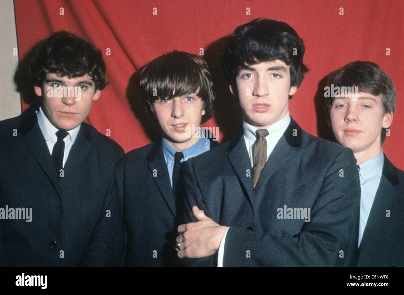 DIE MERSEYBEATS UK-pop-Gruppe im Jahr 1964 mit Tony Crane 2.v.r. Foto Tony Gale Stockfoto