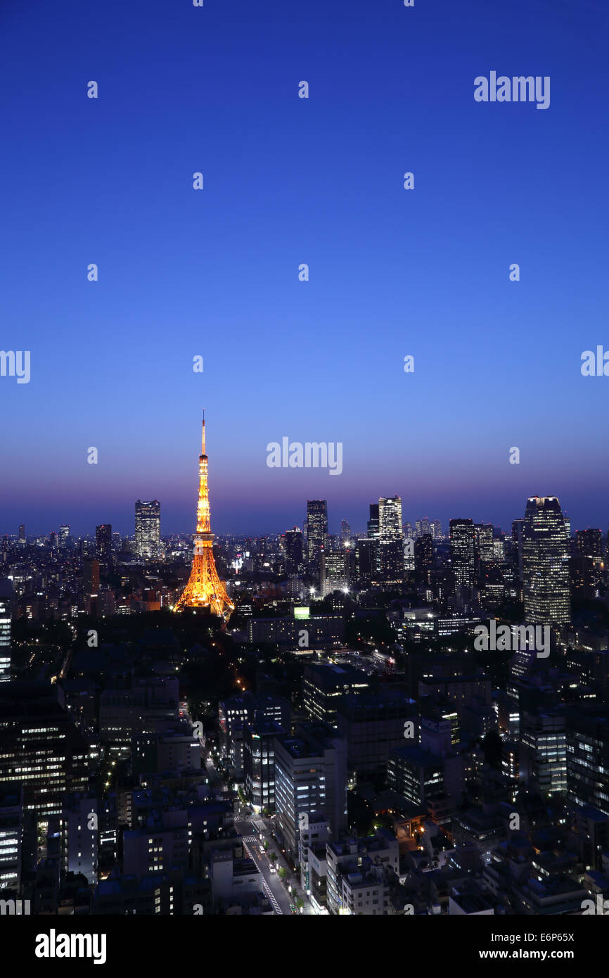 Draufsicht des Stadtbildes Tokyo, Japan Stockfoto