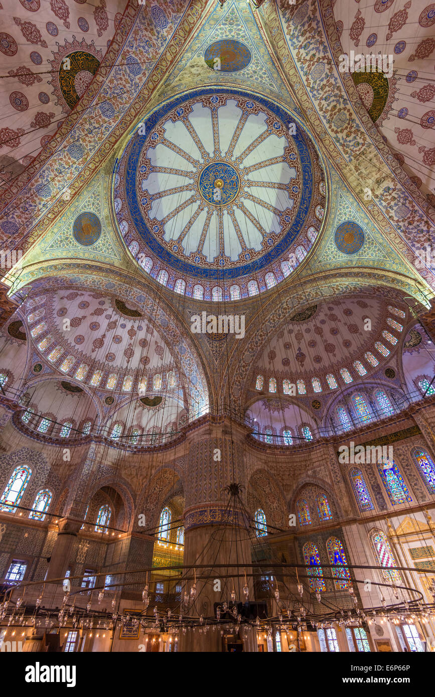 In der blauen Moschee von Istanbul. Stockfoto
