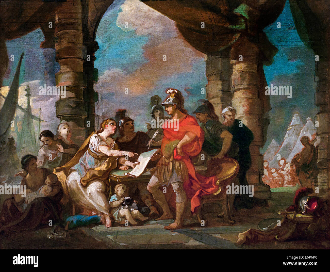 Abschluss-Frieden von Tarent (Bohemund i. von Antiochia - Erster Kreuzzug) 1757 von französischen Charles Joseph Natoire 1700-1777 Stockfoto