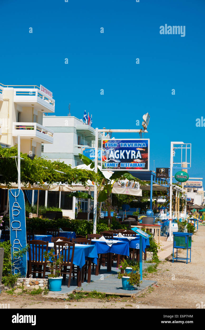 Restaurants in der Stadtstrand, Kos-Stadt, Insel Kos, Dodekanes, Griechenland, Europa Stockfoto