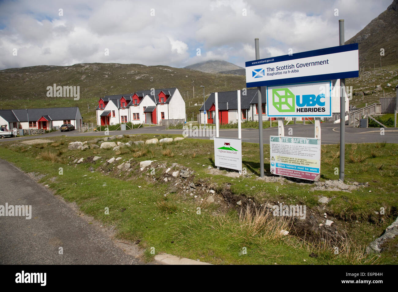 Nachhaltige Wohn-Neubaugebiet Isle of Harris Scotland Stockfoto