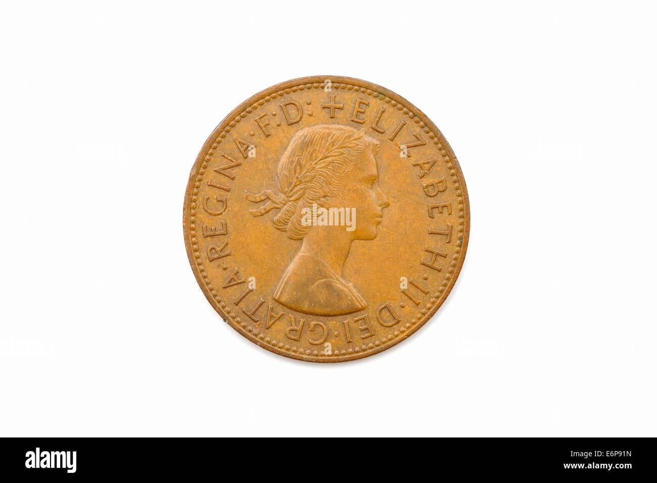 Eine alte britische einen Penny von 1967 Stockfoto