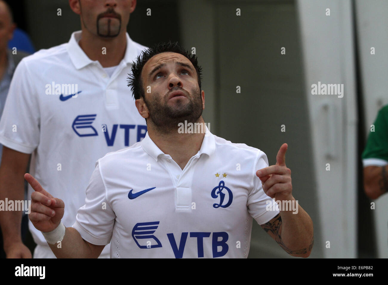 Nikosia, Zypern. 28. August 2014. Mathieu Valbuena von Dinamo Moskva während ihrer Europa League Play-offs zweiten Bein Fußballspiel im GSP-Stadion in Nikosia, Zypern, Donnerstag, 28. August 2014 Credit: Yiannis Kourtoglou/Alamy Live News Stockfoto