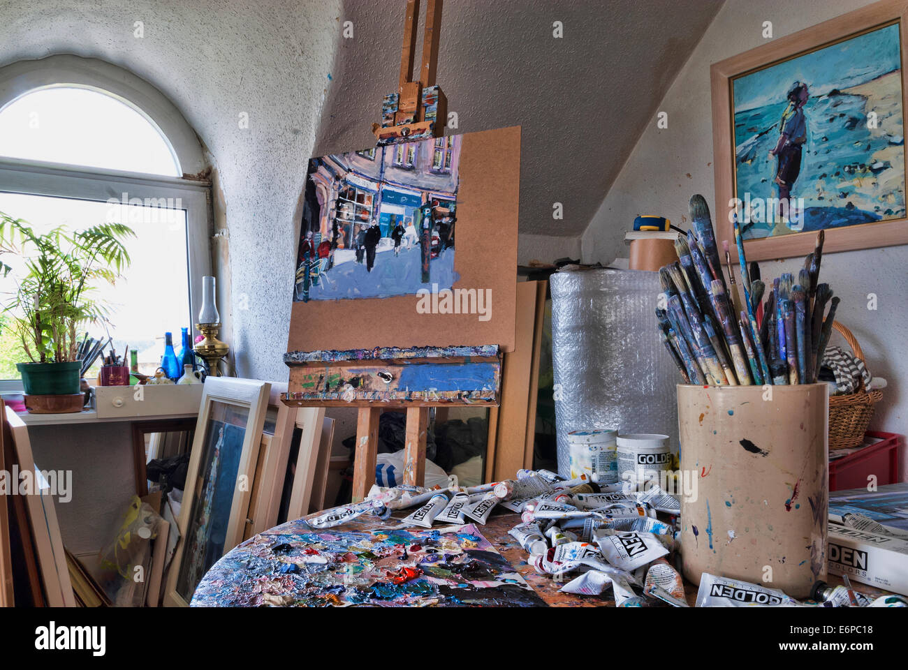 Artist's Studio. in der Nähe von Glasgow, Schottland Stockfoto