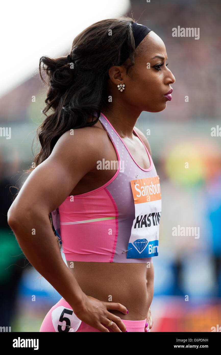 Natasha HASTINGS, 400m Rennen Diamond League 2014 Sainsbury Birmingham Grand Prix, Alexander Stadium, UK Stockfoto