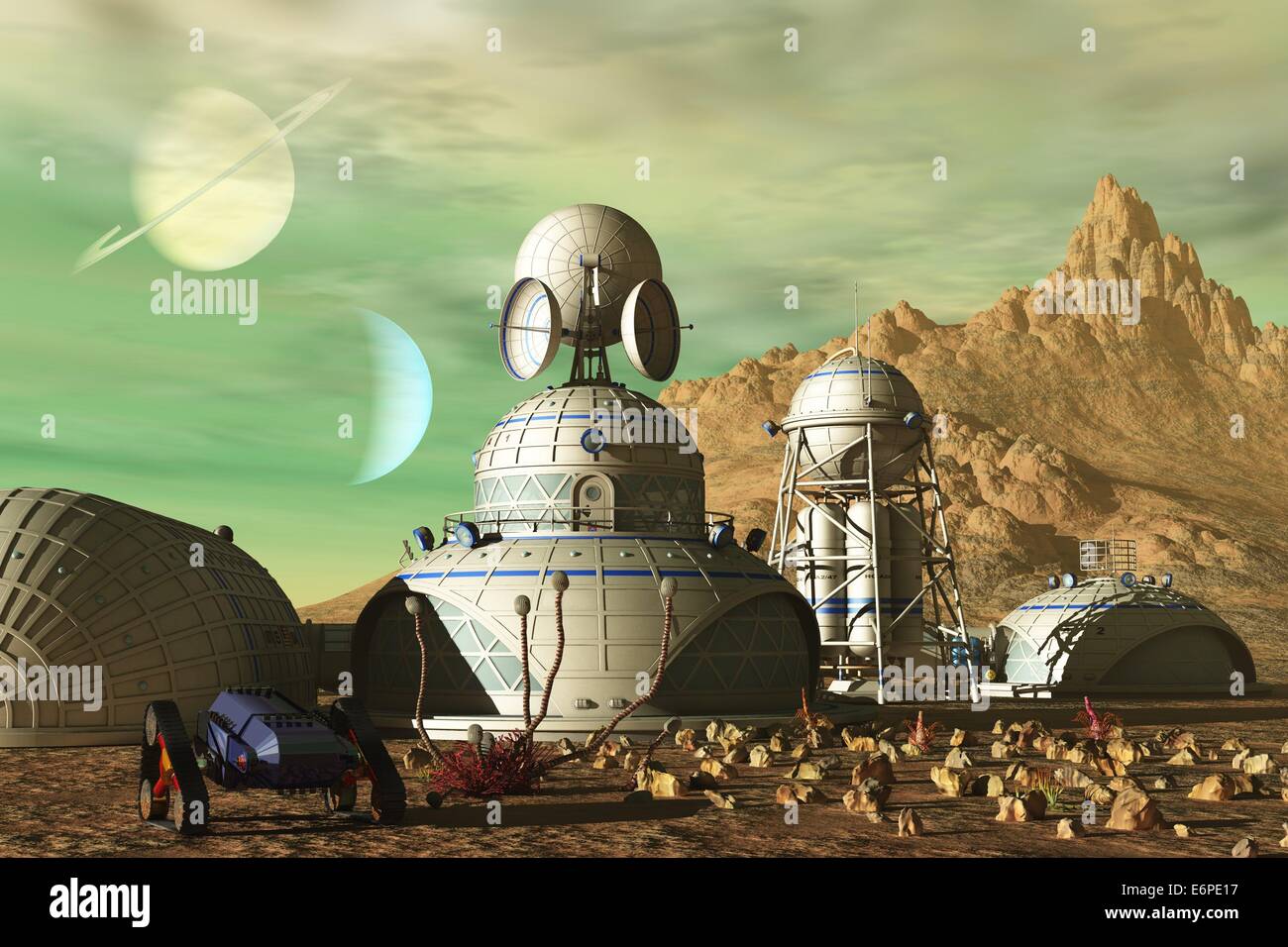 Science Fiction-Außenposten Stockfoto