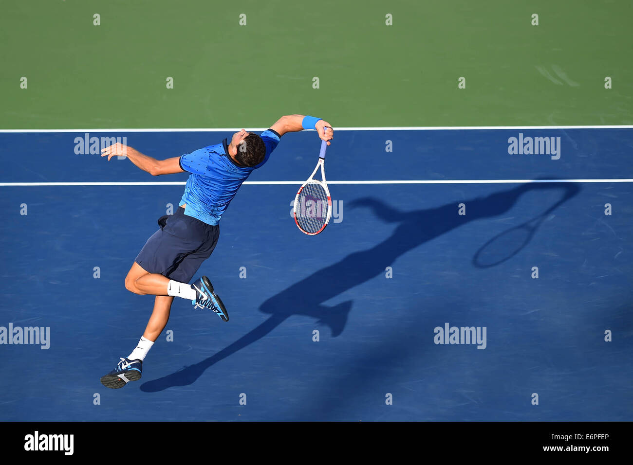 Flushing Meadows, New York, USA. 27. August 2014. Tag3 der US Open Championships. US öffnen Sie 2014, USTA Billie Jean King National Tennis Center. Grigor Dimitrov (Bul) Credit: Aktion Plus Sport/Alamy Live-Nachrichten Stockfoto