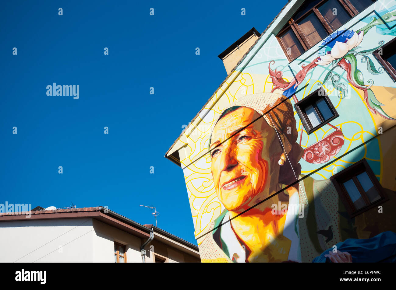 Ältere Frau Graffiti Stockfoto