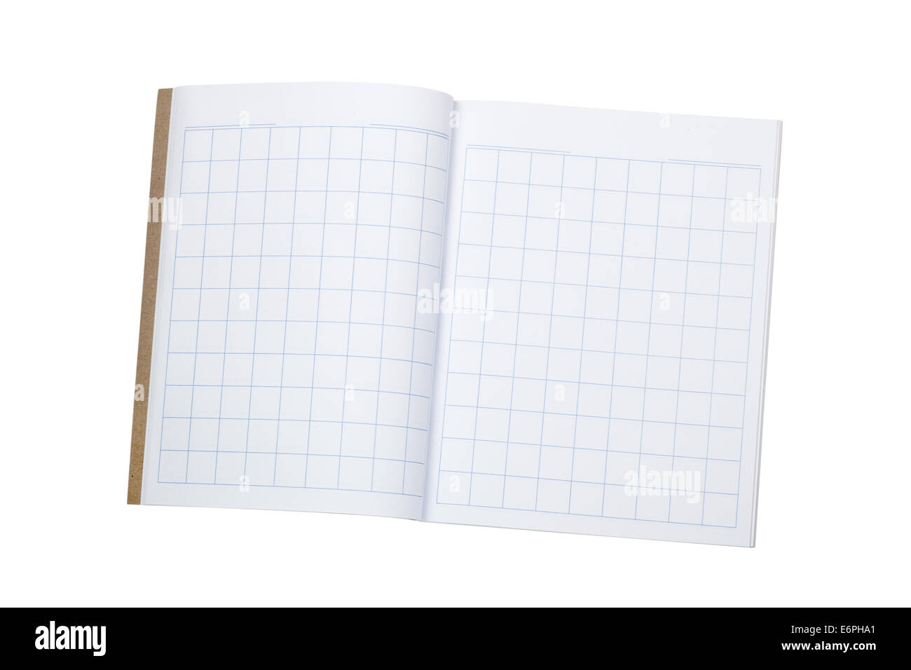 Leere Arbeitsmappe zu üben, die Schreiben von chinesischer Schriftzeichen, die isoliert auf weißem Hintergrund Stockfoto