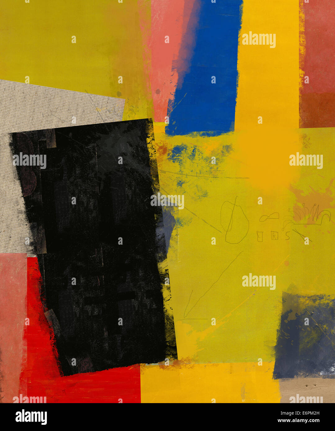 Abstrakte Komposition besteht aus einer Vielzahl von farbigen Schichten Stockfoto