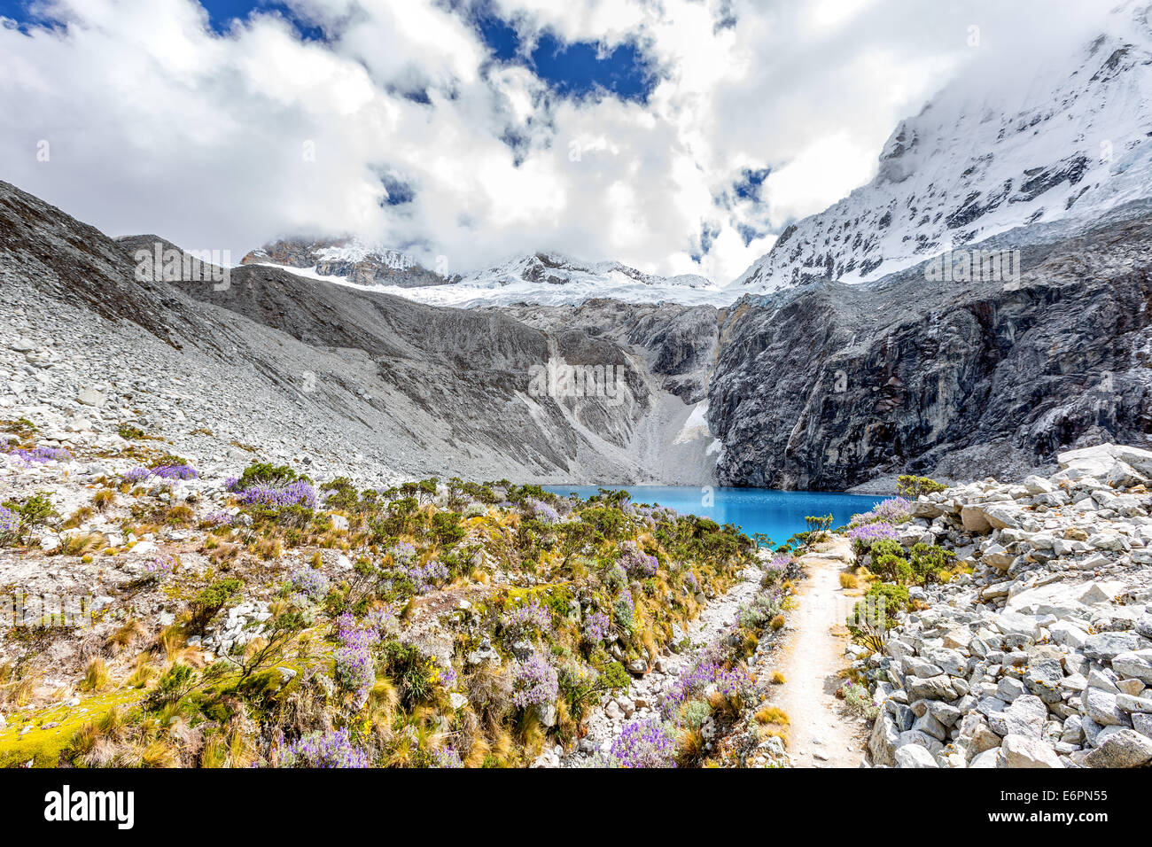 Laguna (See) 69 auf 4600m, Cordillera Blanca, Anden, Peru, Südamerika Stockfoto