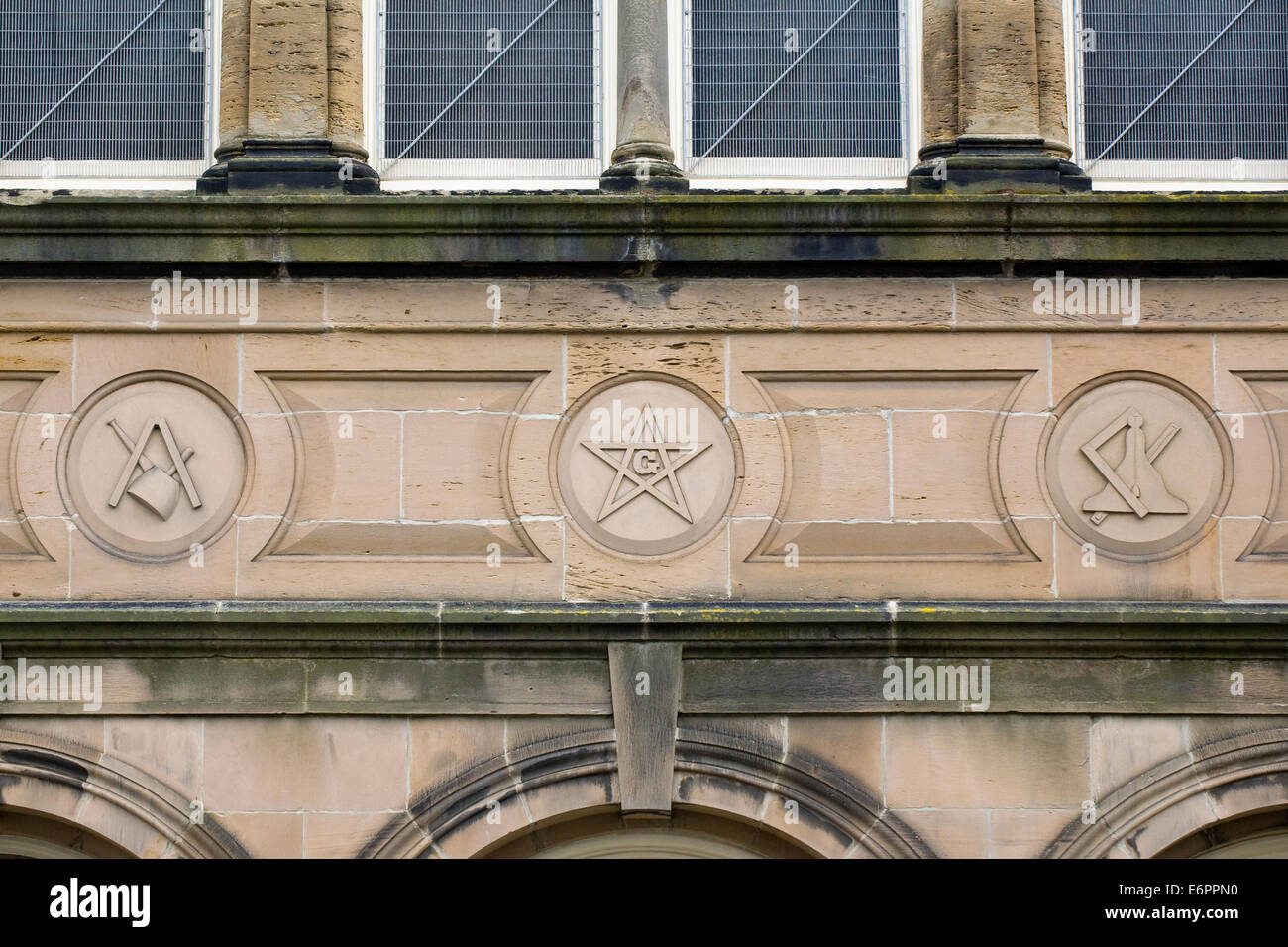 Symbole Auf Freimaurerei Lodge Whitby Stockfoto Bild 73030188
