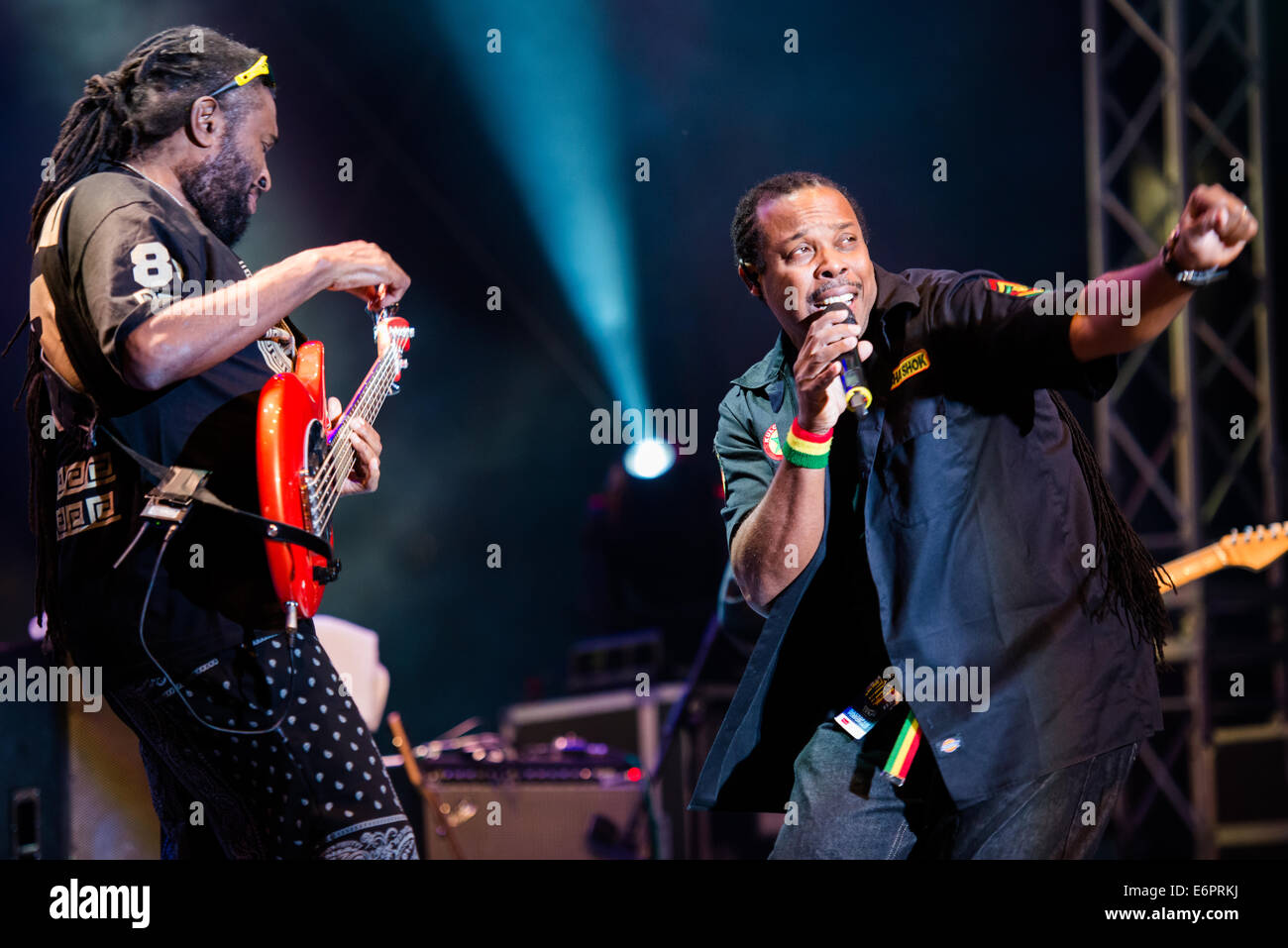 Innenkreis, jamaikanische Reggae-Gruppe, als Headliner des Festivals Lent, Maribor, Slowenien, 4. Juli 2014 Stockfoto