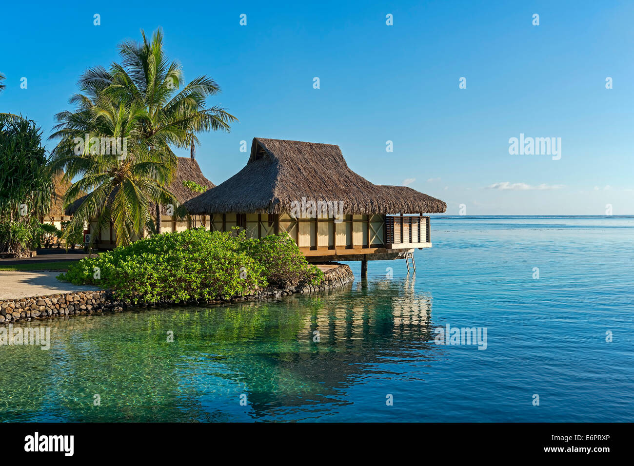 Wasser Bungalow, Moorea, Französisch-Polynesien Stockfoto
