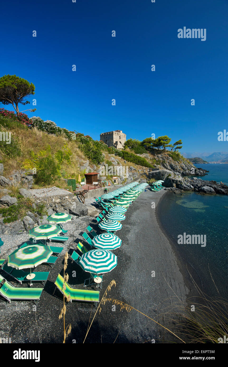 Strand, San Nicola Arcella, Kalabrien, Italien Stockfoto