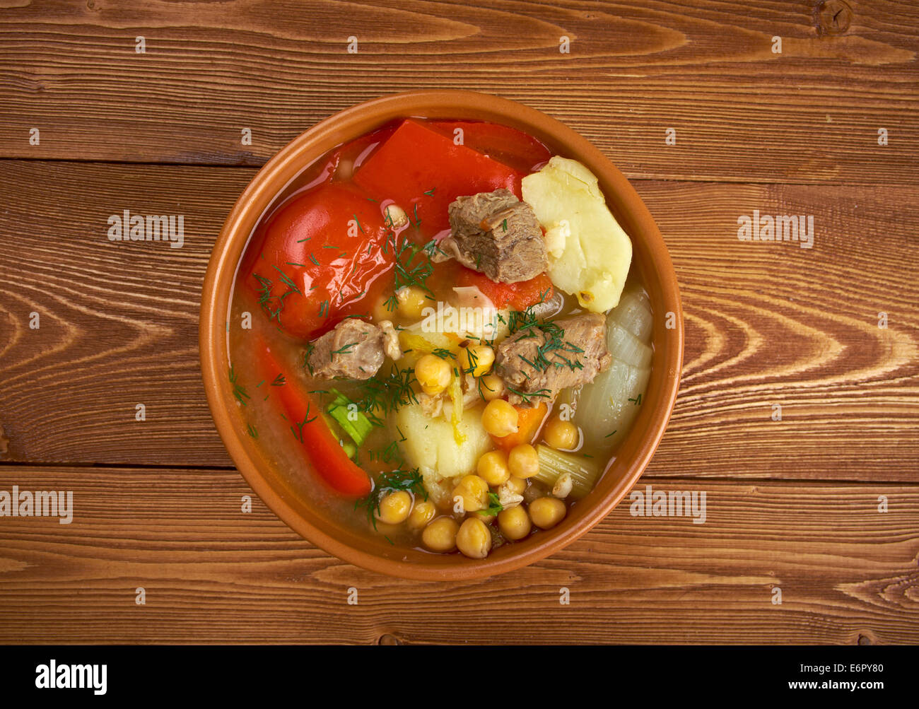 Bozbash - Iran, Aserbaidschan, nahöstlichen Hammel Suppe Stockfoto