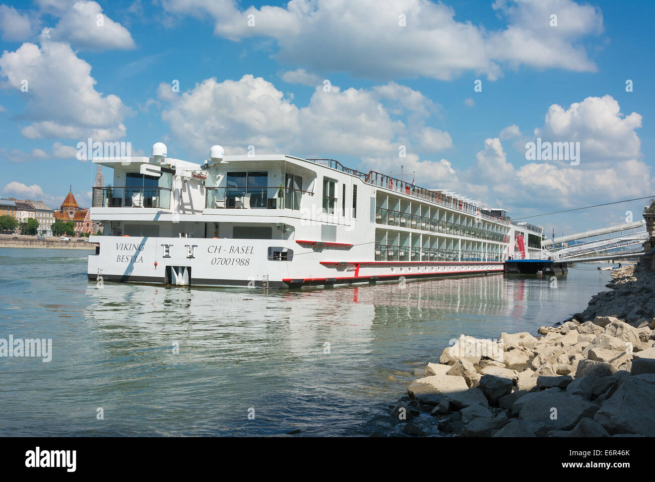 Viking Cruise Schiff angedockt am Donau-Budapest Stockfoto
