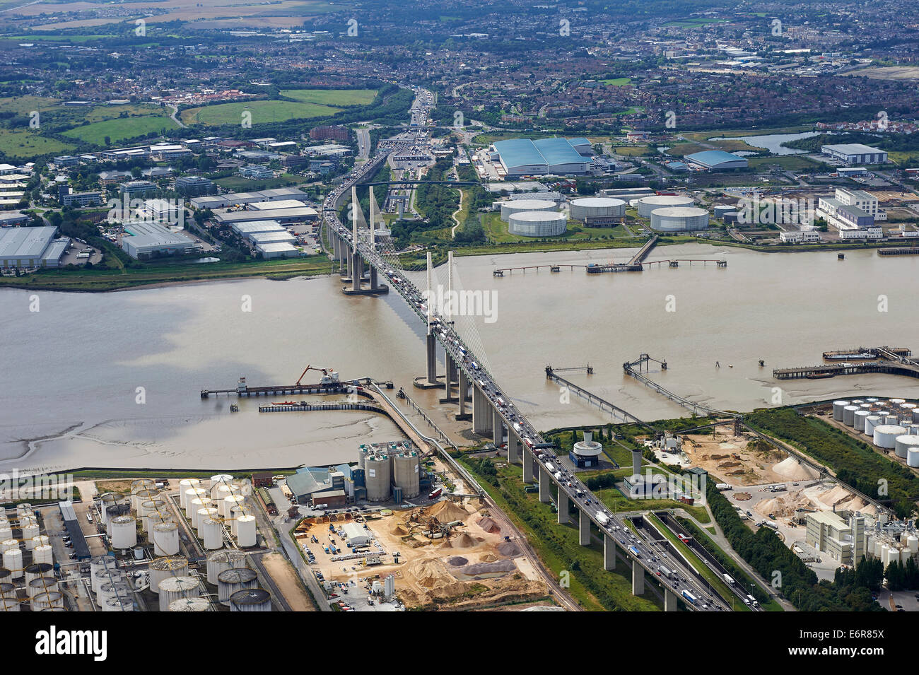 Stau auf der Dartford Crossing, South East England, UK Stockfoto