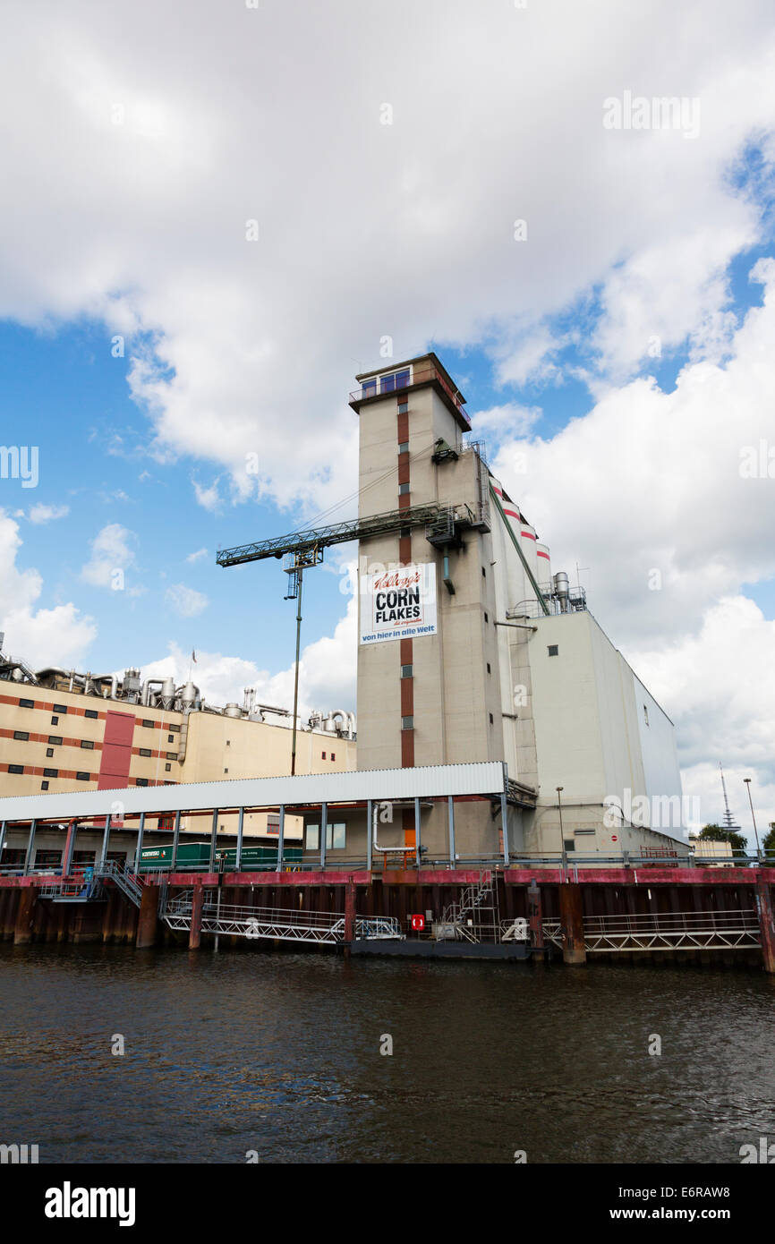 "Kellogs" Fabrik auf dem Fluss Wesser in Bremen, Deutschland Stockfoto
