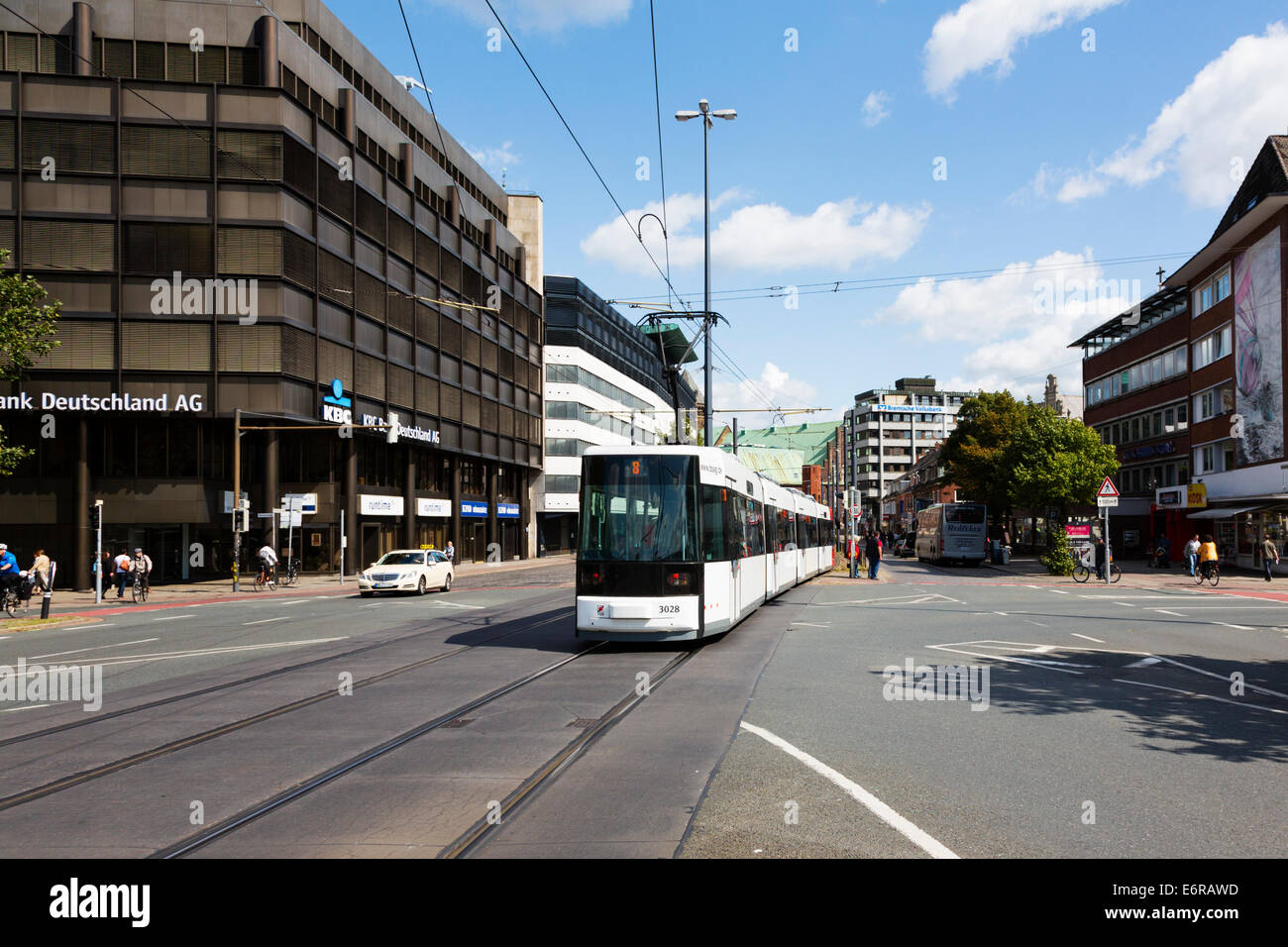 Straßenbahn in Bremen, Deutschland Stockfoto