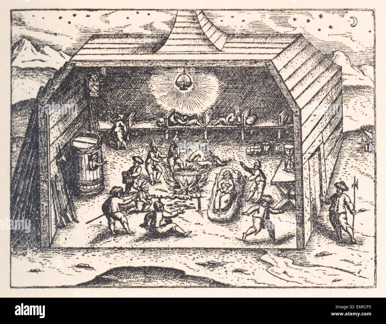 Willem Barentsz (1550-1597) Illustration von Henricus Hondius (1573 –1650). Siehe Beschreibung für weitere Informationen. Stockfoto