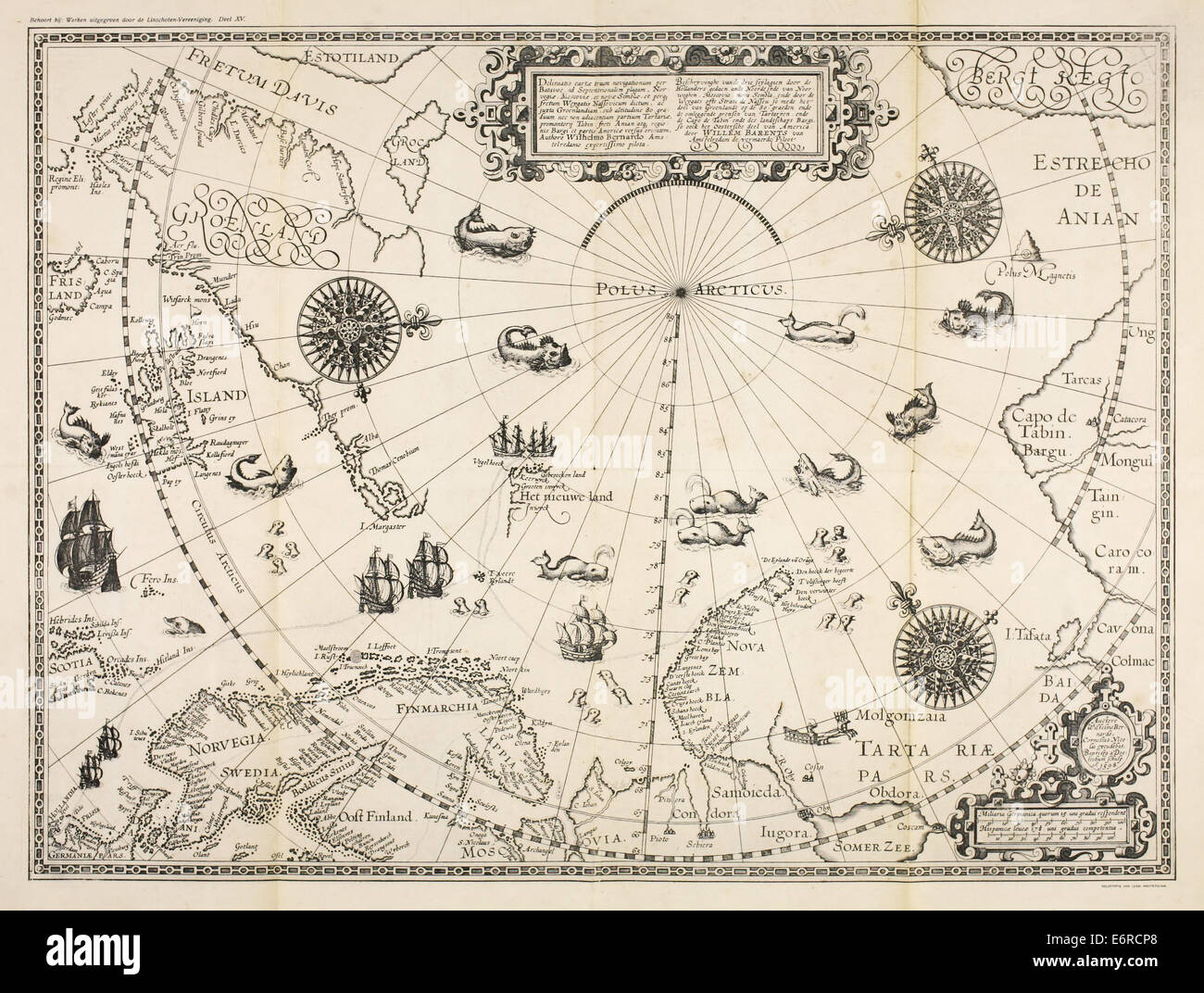 Willem Barentsz (1550-1597) Illustration von Henricus Hondius (1573 –1650). Siehe Beschreibung für weitere Informationen. Stockfoto
