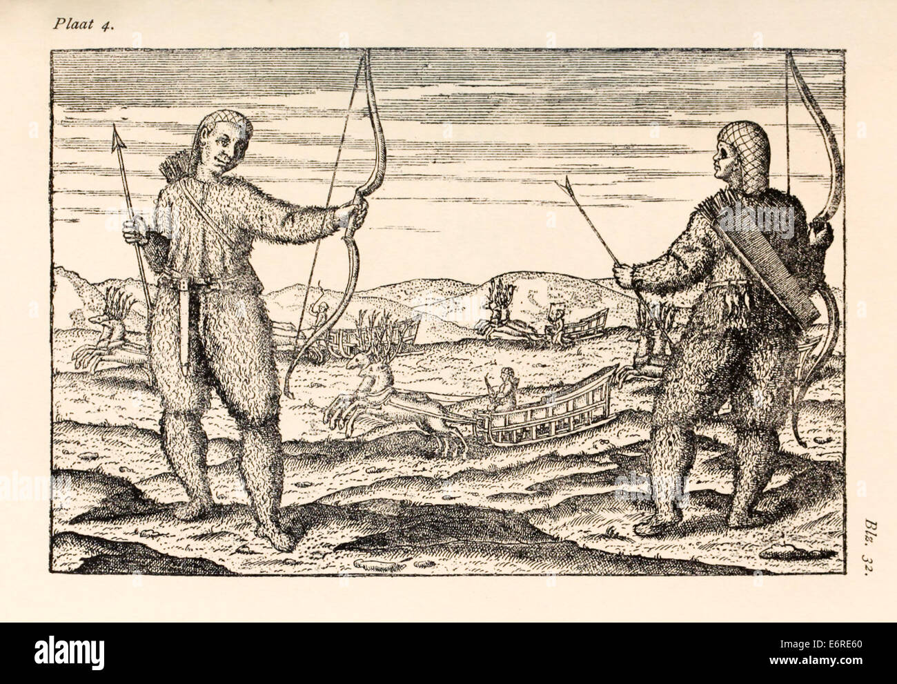Willem Barentsz (1550-1597) Illustration von Henricus Hondius (1573 –1650). Siehe Beschreibung für weitere Informationen. Stockfoto