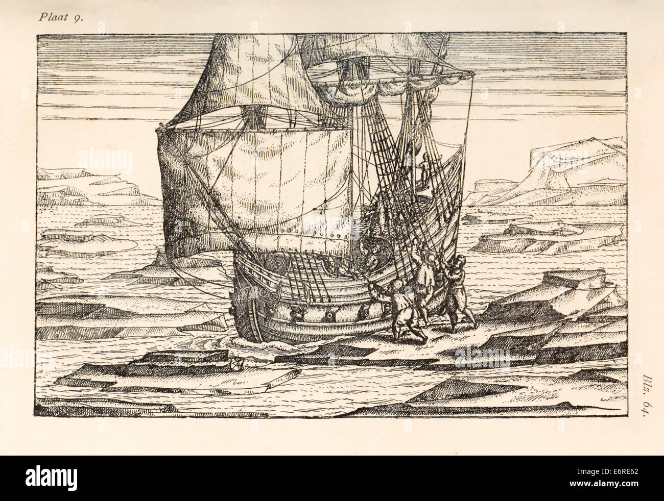 Willem Barentsz (1550-1597) Illustration von Henricus Hondius (1573 –1650). Siehe Beschreibung für weitere Informationen. Stockfoto