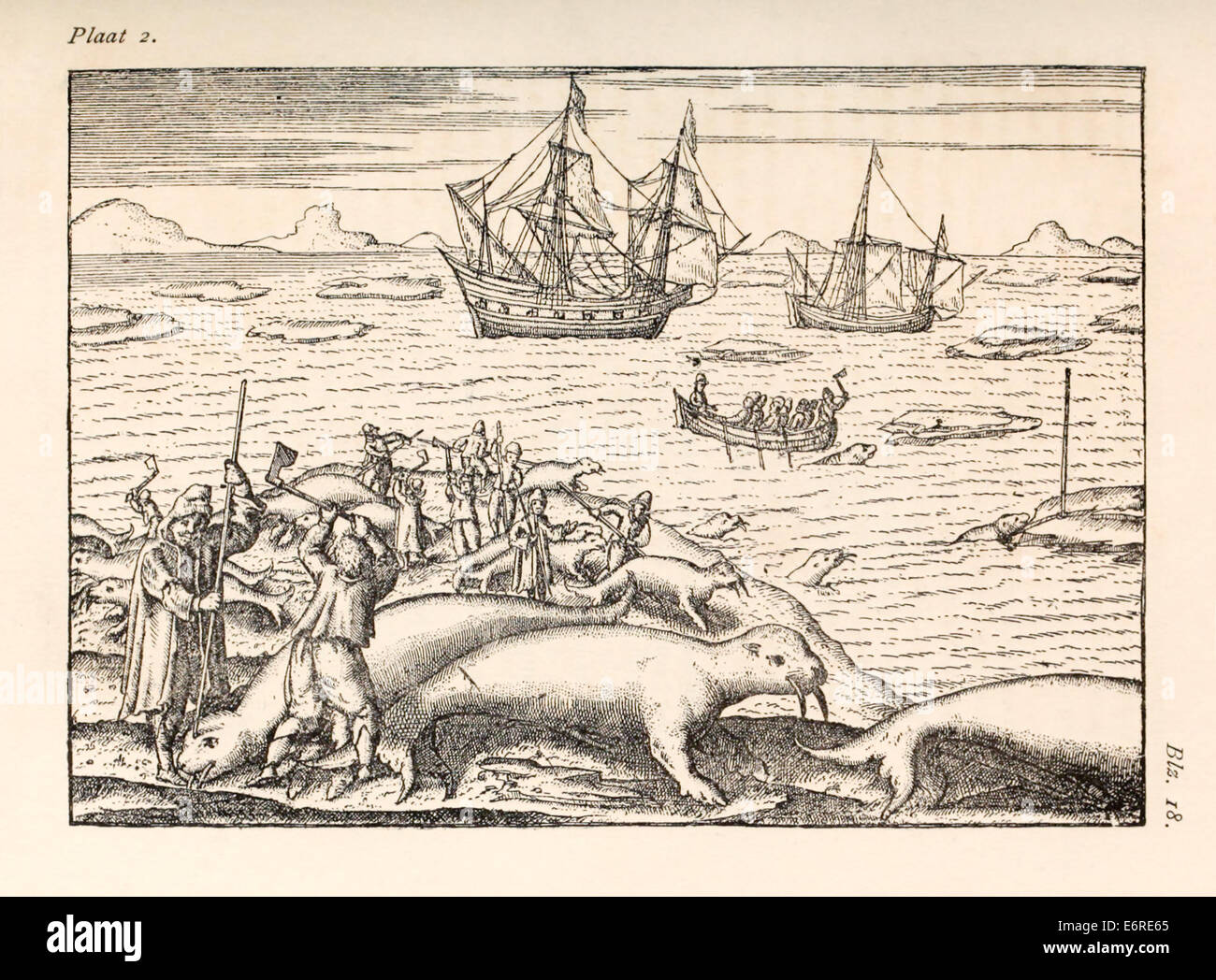 Willem Barentsz (1550-1597) Illustration von Henricus Hondius (1573 –1650). Siehe Beschreibung für weitere Informationen. Stockfoto