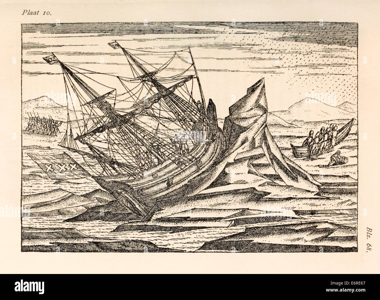 Willem Barentsz (1550-1597) Illustration von Henricus Hondius (1573 –1650). Siehe Beschreibung für weitere Informationen. Stockfoto