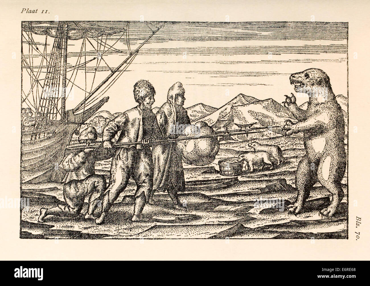 Willem Barentsz (1550-1597) Illustration von Henricus Hondius (1573 –1650). Siehe Beschreibung für weitere Informationen. Stockfoto