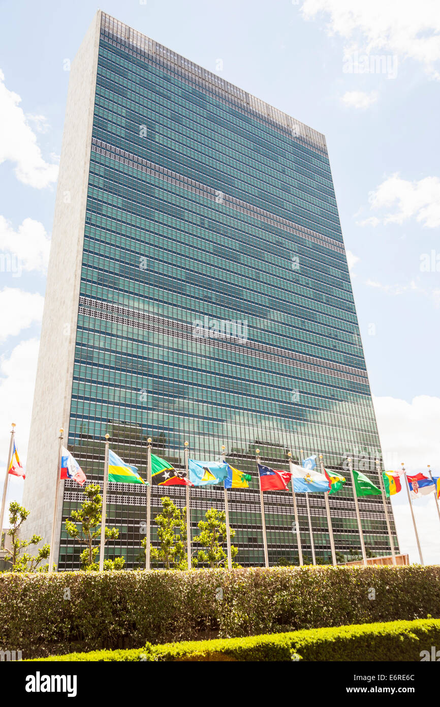 Vereinten Nationen Sekretariat Gebäude, Manhattan, New York City, New York, USA Stockfoto