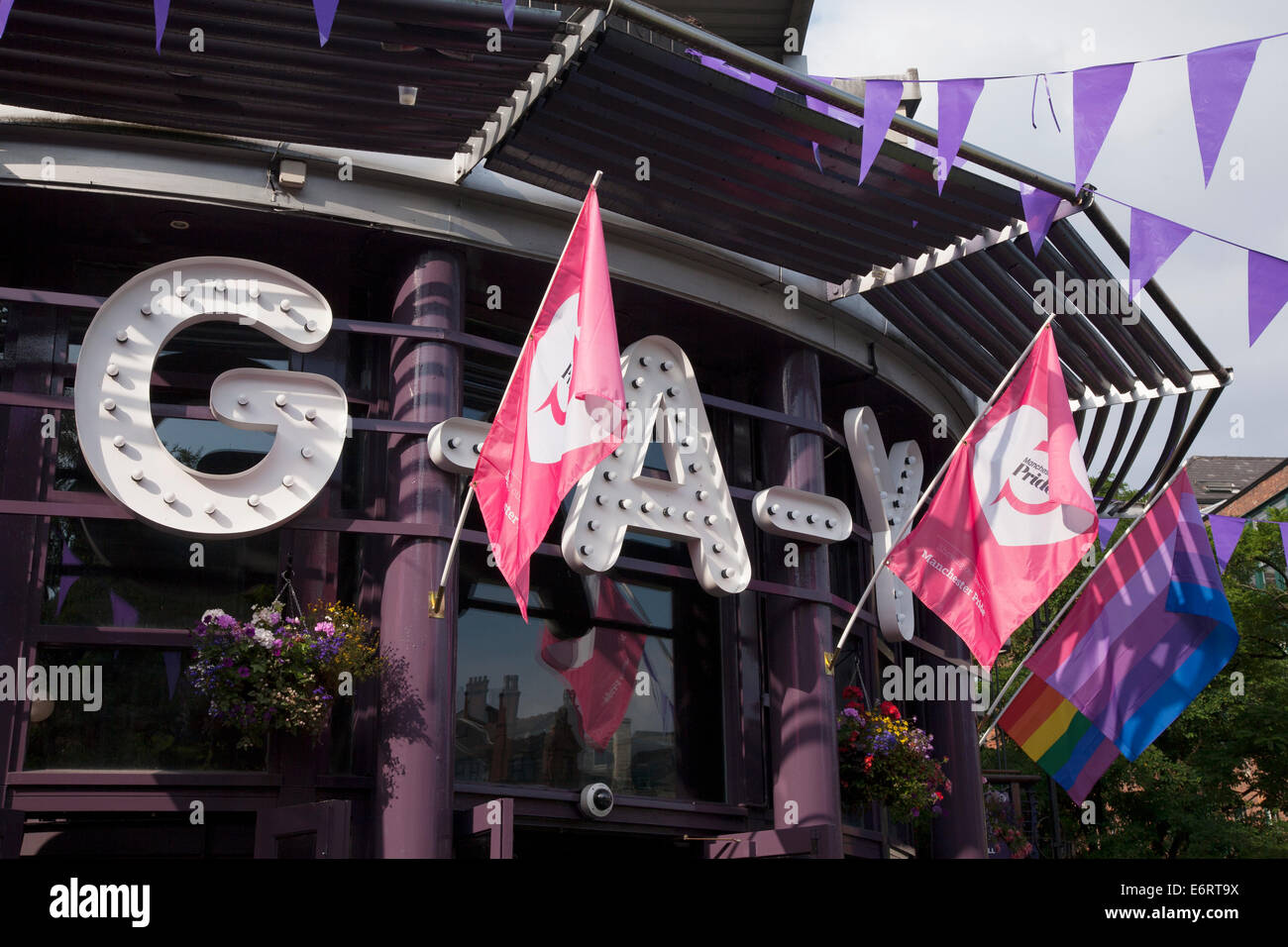 Gay Bar im Gay Village, Canal Street, Manchester, England, UK Stockfoto