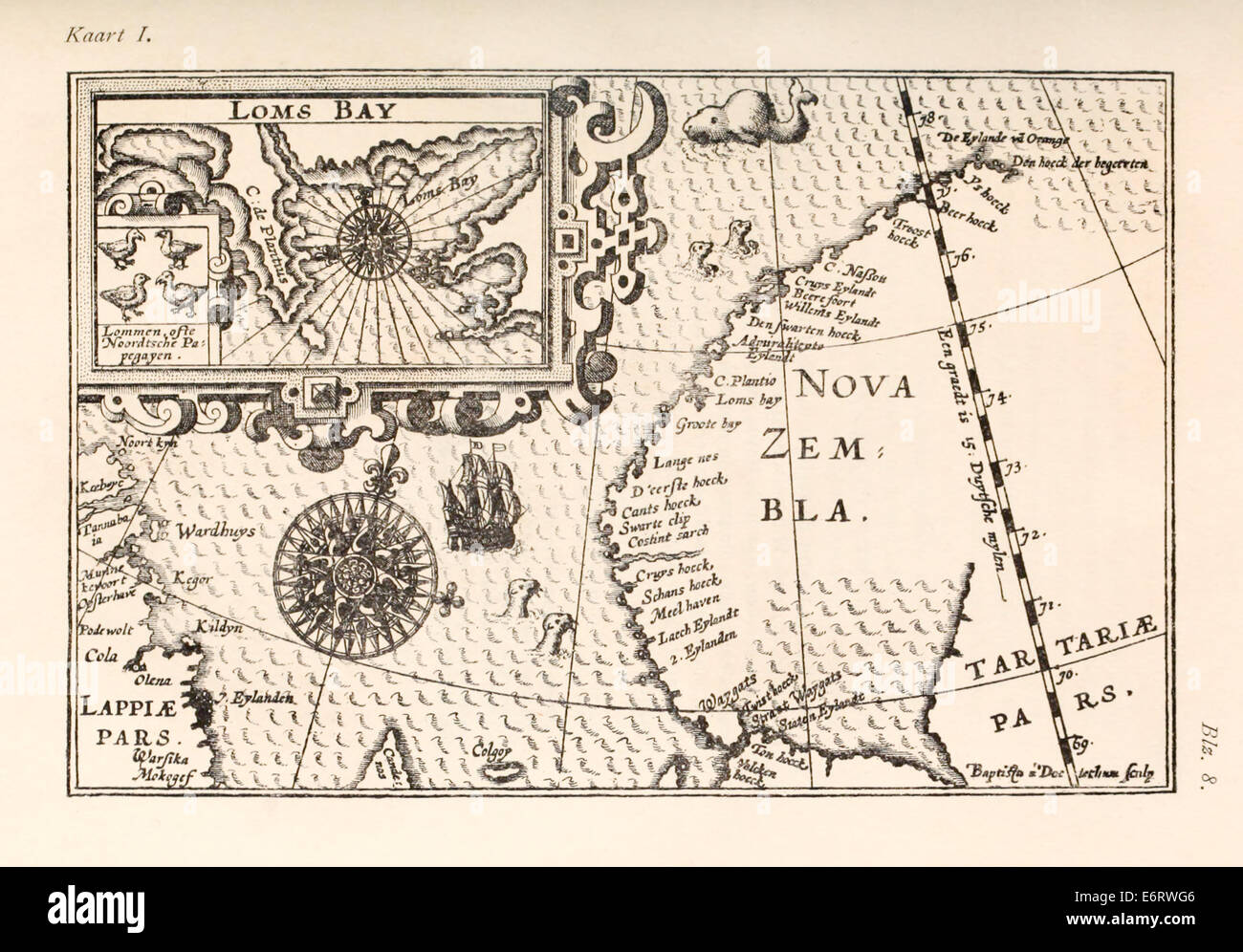 Willem Barentsz (1550-1597) Illustration von Henricus Hondius (1573 –1650). Siehe Beschreibung für weitere Informationen. Stockfoto