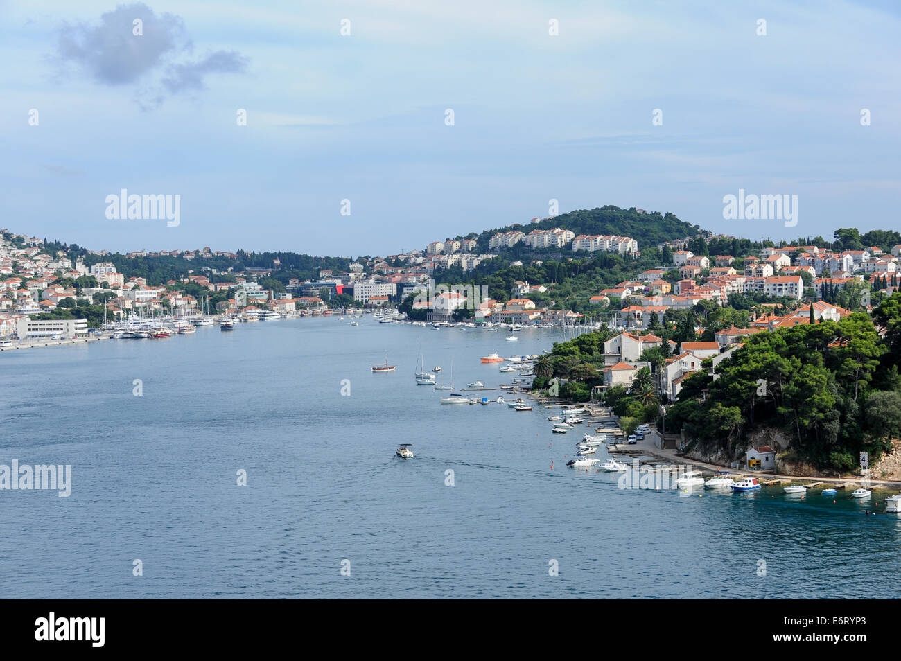 Der wichtigste Hafen von Dubrovnik und dem Kreuzfahrtterminal. Stockfoto