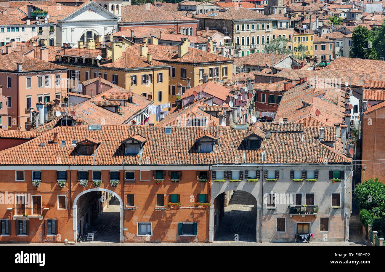 Shop, Hotels und anderen Gebäuden auf der Vorderseite der Kanal den Kanal von st. Marco. Stockfoto