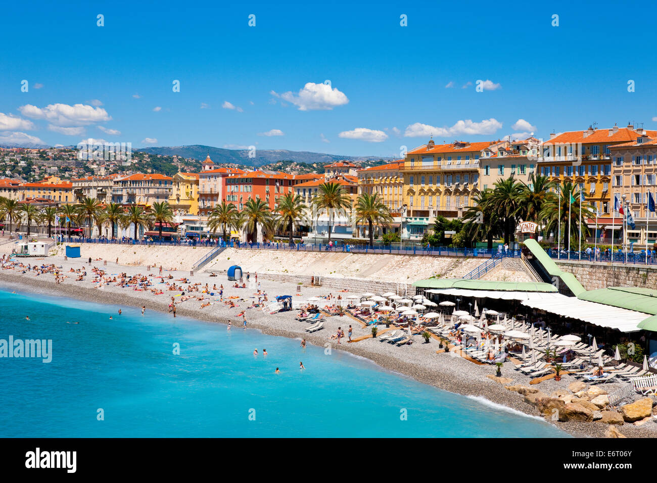 Die Promenade des Anglais in Nizza, Frankreich Stockfoto