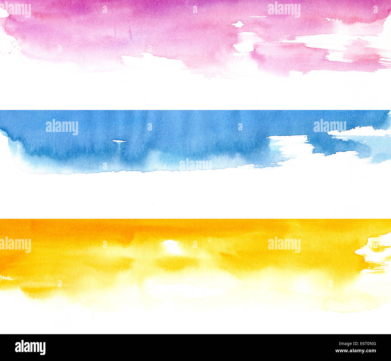 Warious Aquarell Design Omn weißen Hintergrund Stockfoto